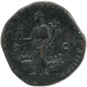 Sestertius - Commodus ANN AVG P M TR P VIII IMP VI COS III P P S C; Annona, Rome, 183 reverse image