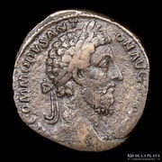 Sestertius - Commodus P M TR P VIIII IMP VI COS IIII P P S C; Roma and Victory obverse image