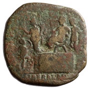 Sestertius - Commodus LIBERAL AVG P M TR P X IMP VII COS IIII P P S C; Liberalitas, Rome, 184-185 reverse image