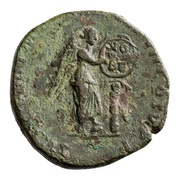 Sestertius - Commodus SAEC FEL P M TR P XI IMP VII COS V P P S C; Victory, Rome, 186 reverse image