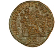 Sestertius - Septimius Severus P M TR P XVIII COS III P P S C; Annona, Rome, 210 reverse image