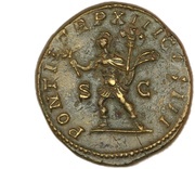 Sestertius - Caracalla PONTIF TR P XIII COS III S C; Mars, Rome, 210 reverse image