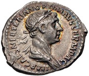 Quinarius - Trajan PARTHICO P M TR P COS VI P P S P Q R; Victory obverse image