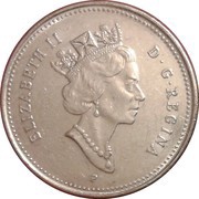25 Cents - Elizabeth II 3rd portrait; plated obverse image