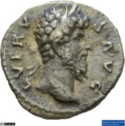 Quinarius - Lucius Verus TR P VIII COS III; Victory obverse image