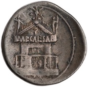 Denarius - Octavian IMP CAESAR; Victory, Rome, 29 BC - 27 BC reverse image