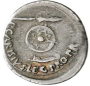 Denarius - Augustus P CARISIVS LEG PRO PR, Rome, 25 BC - 23 BC reverse image