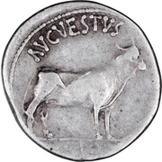 Denarius - Augustus AVGVESTVS, Rome, 21 BC - 20 BC reverse image