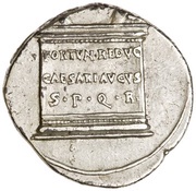 Denarius - Augustus FORTVN REDVC CAESARI AVG S P Q R, Rome, 20 BC - 19 BC reverse image