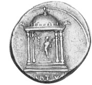 Denarius - Augustus MART VLT; Mars, Rome, 19 BC reverse image