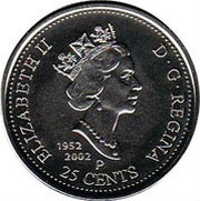 25 Cents - Elizabeth II Maple Leaf; colored obverse image