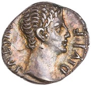 Denarius - Augustus IMP XI obverse image