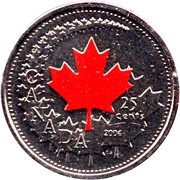 25 Cents - Elizabeth II Canada Day reverse image