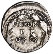Denarius - Claudius S P Q R PP OB CS, Rome, 50-51 reverse image