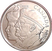 25 Cents - Elizabeth II Year of the Veteran, Canada, 2005 reverse image
