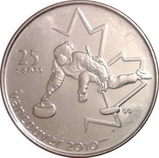25 Cents - Elizabeth II Curling, Canada, 2007 reverse image