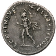 Denarius - Vitellius CONSENSVS EXERCITVVM; Mars, Rome, 69 reverse image