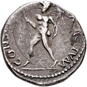 Denarius - Vitellius CONSENSVS EXERCITVM; Mars, Rome, 69 reverse image