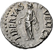 Denarius - Vespasian LIBERTAS PVBLICA; Libertas, Rome, 69-70 reverse image