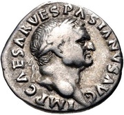 Denarius - Vespasian COS ITER TR POT; Pax obverse image