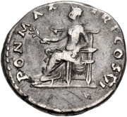 Denarius - Vespasian PON MAX TR P COS VI; Pax, Rome, 75 reverse image
