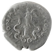 Denarius - Vespasian PON MAX TR P COS VI; Victory, Rome, 75 reverse image