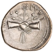 Denarius - Vespasian FIDES PVBL, Rome, 76 reverse image