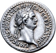 Denarius - Domitian P M TR POT III IMP V COS X P P; Minerva obverse image