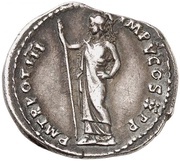 Denarius - Domitian P M TR POT III IMP V COS X P P; Minerva, Rome, 84 reverse image