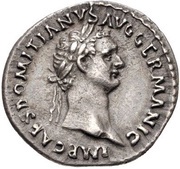 Denarius - Domitian P M TR POT IIII IMP VIII COS XI P P; Minerva obverse image
