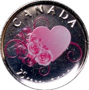 25 Cents - Elizabeth II Wedding, Canada, 2010 reverse image