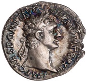 Denarius - Domitian IMP XXII COS XVI CENS P P P; Minerva obverse image