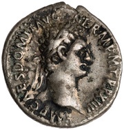 Denarius - Domitian IMP XXII COS XVII CENS P P P; Minerva obverse image
