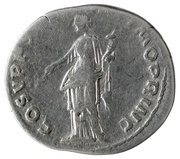Denarius - Trajan COS V P P S P Q R OPTIMO PRINC; Felicitas, Rome, 103-111 reverse image