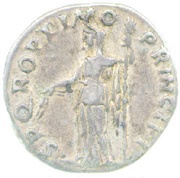 Denarius - Trajan S P Q R OPTIMO PRINCIPI; Ceres, Rome, 103-111 reverse image