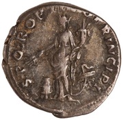 Denarius - Trajan S P Q R OPTIMO PRINCIPI; Abundantia, Rome, 103-111 reverse image