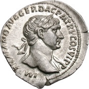 Denarius - Trajan S P Q R OPTIMO PRINCIPI ALIM ITAL; Abundantia obverse image