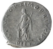 Denarius - Trajan S P Q R OPTIMO PRINCIPI PIET; Pietas, Rome, 112-114 reverse image