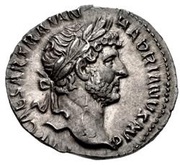 Denarius - Hadrian P M TR P COS III CLEM; Clementia obverse image