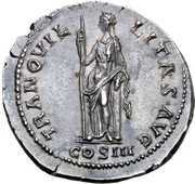 Denarius - Hadrian TRANQVILLITAS AVG COS III; Tranquillitas, Rome, 128-129 reverse image