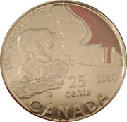 25 Cents - Elizabeth II Connecting Canada - Kermode Bear, Canada, 2020 reverse image