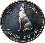 50 Cents - Elizabeth II Confederation, Canada, 1967 reverse image