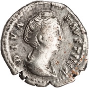 Denarius - Faustina the Elder AETERNITAS; Fortuna obverse image