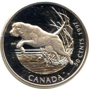 50 Cents - Elizabeth II Labrador Retriever, Canada, 1997 reverse image