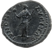 Denarius - Faustina the Elder IVNONI LVCINAE; Juno, Rome, 141 reverse image