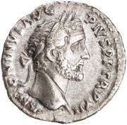 Denarius - Antoninus Pius COS IIII; Salus obverse image