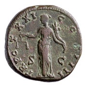 Denarius - Antoninus Pius TR POT XXI COS IIII; Aequitas, Rome, 157-158 reverse image