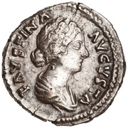 Denarius - Faustina the Younger IVNONI REGINAE; Juno obverse image