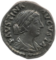 Denarius - Faustina the Younger VENVS GENETRIX; Venus and Victory obverse image