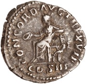 Denarius - Marcus Aurelius CONCORD AVG TR P XVII COS III; Concordia and Spes, Rome, 162-163 reverse image